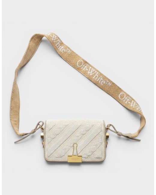 Off-White c/o Virgil Abloh Natural Smr Rafia Mini Flap Bag