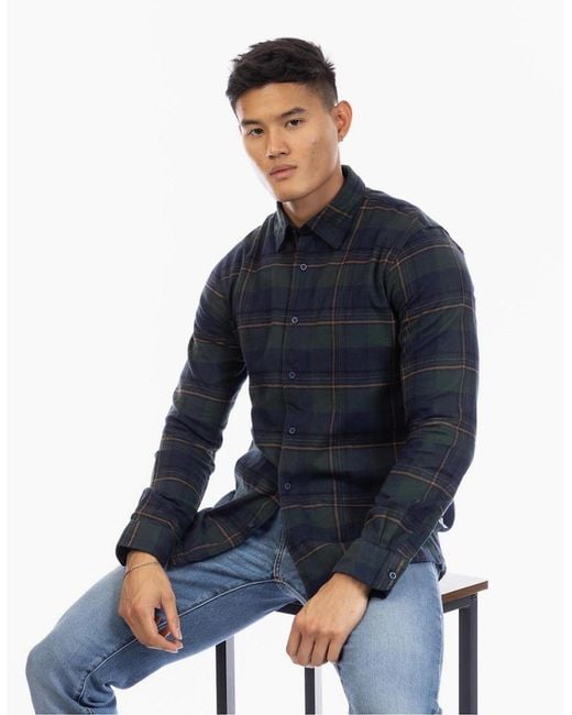 Peter Werth Blue Kidwell Collared Neck Long Sleeve Shirt for men