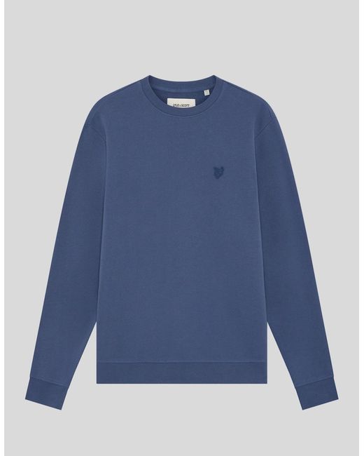 Lyle & Scott Blue Superfine Cotton Crew Neck Sweatshirt for men