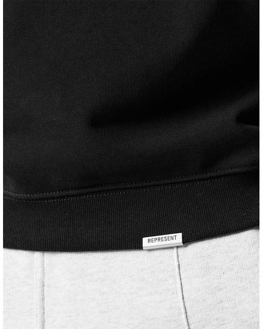 Represent Black Initial Long Sleeve Crew Sweatshirt for men