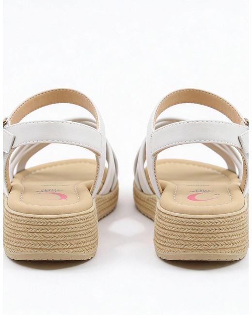 Heavenly Feet White Symphony Ankle Strap Sandals Stone