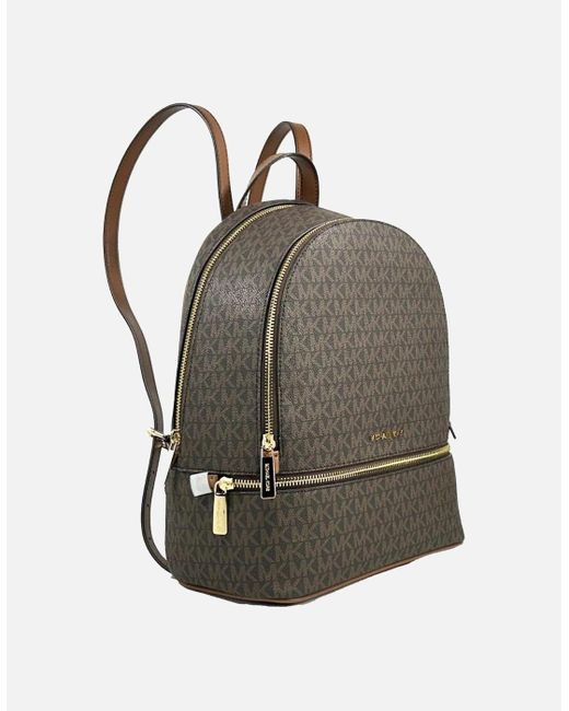 Michael Kors Gray Medium Zip Pocket Backpack With Leather Trim