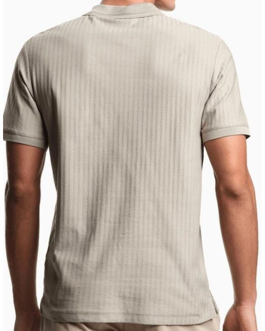 Emporio Armani Gray Textured Cotton Polo Shirt for men
