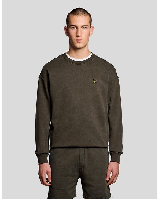 Lyle & Scott Green Heavy Wash Cotton Sweatshirt for men