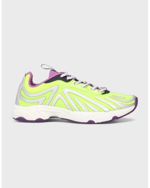 Acne Metallic Buzz Neon Trainers Contrast Sneaker
