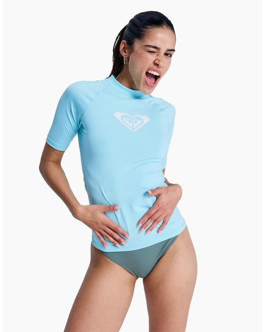 Roxy Blue Whole Hearted Upf 50 Short Sleeve Rash Vest