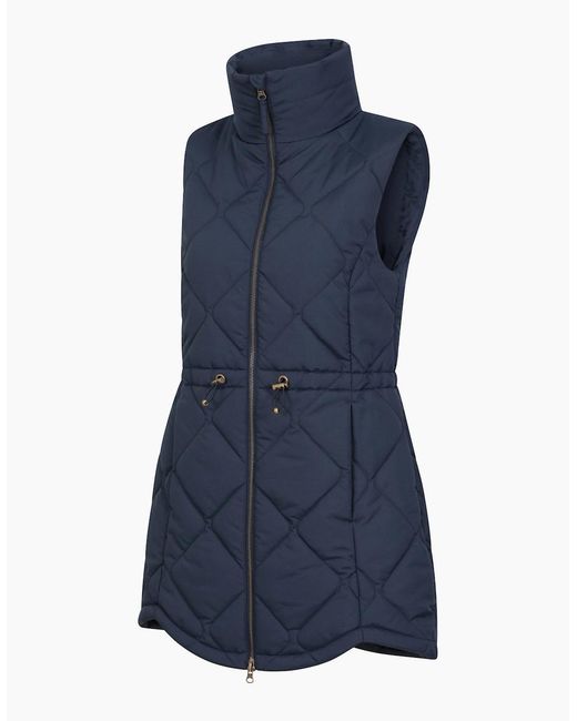 Mountain Warehouse Blue Ladies Rye Quilted Long Length Gilet