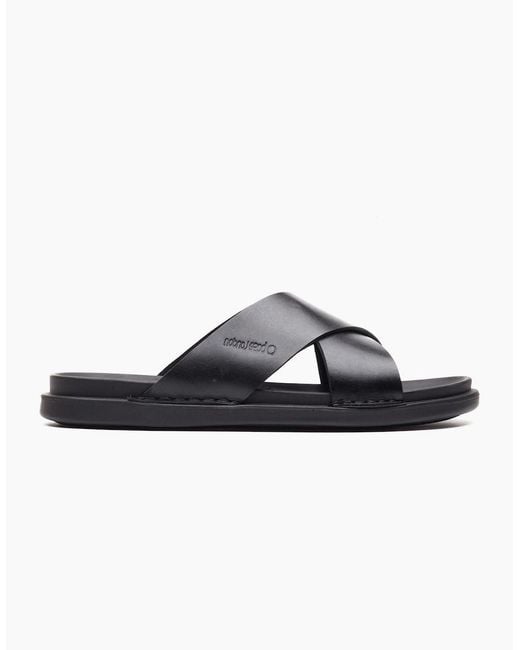 Base London Black London Drift Leather Sandals for men