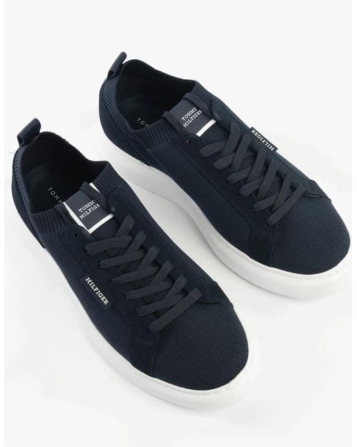 Tommy Hilfiger Blue Mono-Sock Knit Trainers Desert Sky for men