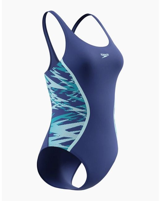 Speedo Blue Ladies Hyperboom Splice Muscleback One Piece Swimsuit