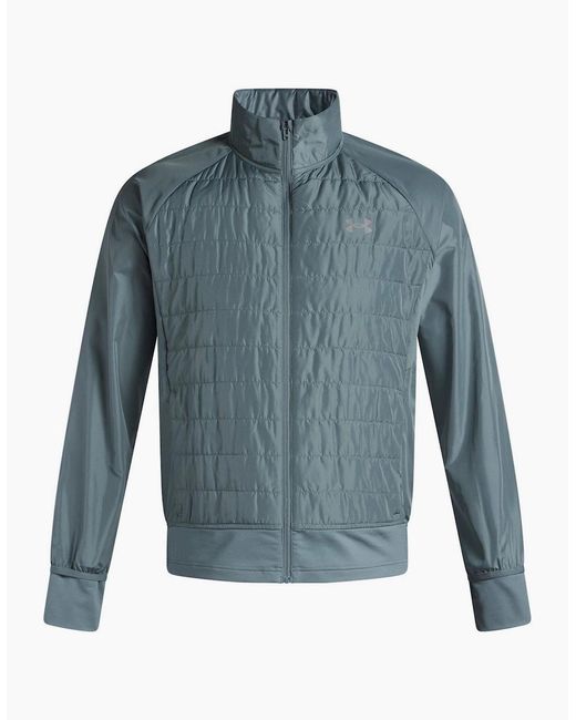 Under Armour Blue Launch Solid Patterned High Neck Training Jacket for men