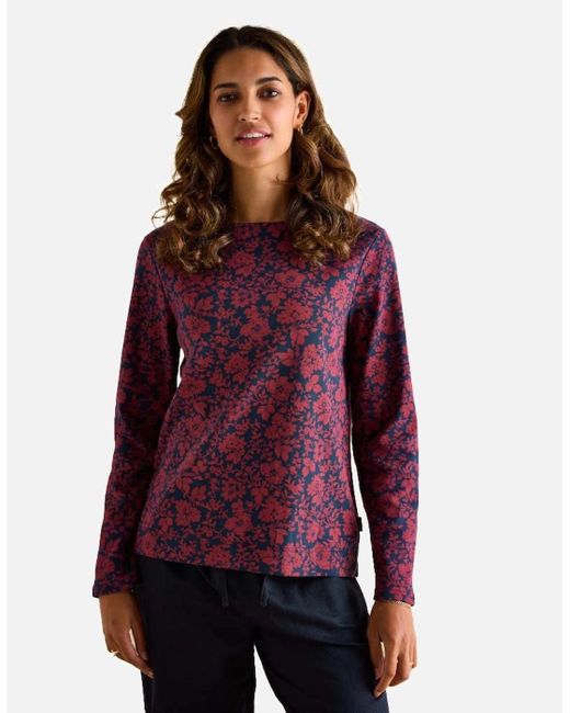 Joules Purple Harbour Print Long Sleeve Top
