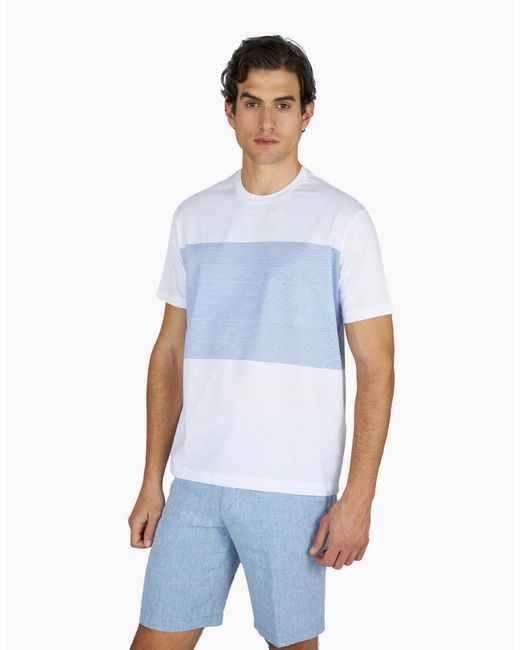 Paul & Shark Blue Riviera Cotton Jersey T-Shirt 330/Whte for men