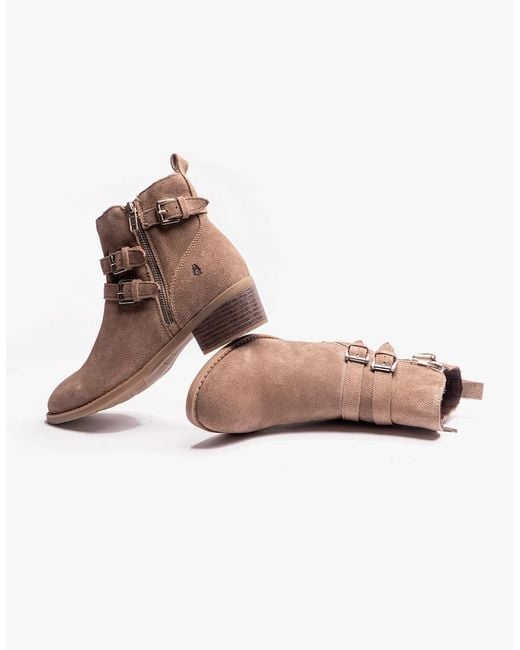 Hush Puppies Brown Jenna Leather Ankle Boots Taupe