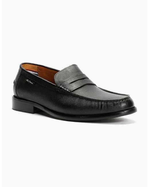 Ben Sherman Black Hester Leather Loafers for men