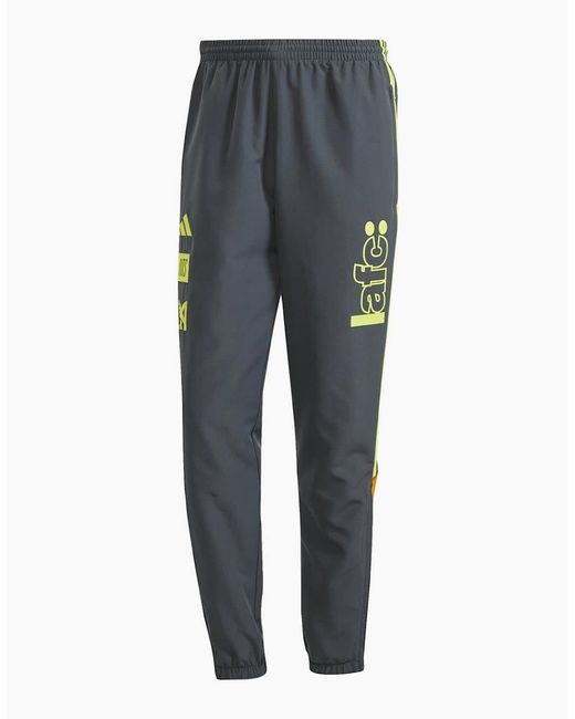 Adidas Blue Lafc Logo Print Slim Track Pants for men