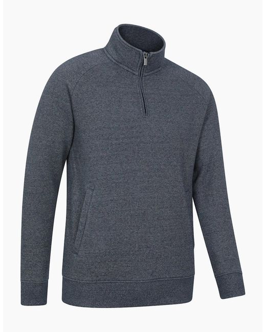 Mountain Warehouse Blue Bamburgh Half Zip Jumper for men