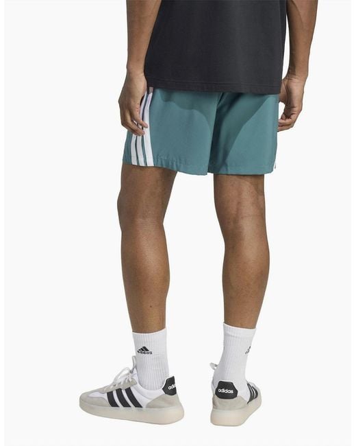 Adidas Blue 3 Stripes Shorts for men