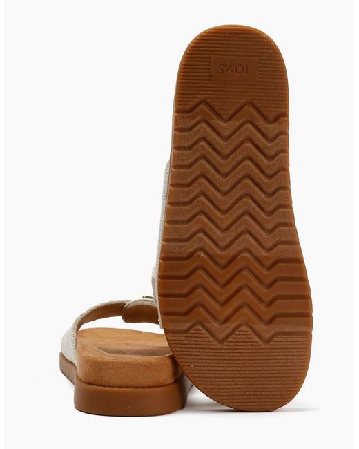 TOMS White Marin Slide Textile Natural Sandals