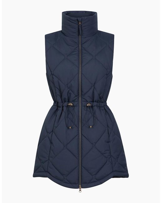 Mountain Warehouse Blue Ladies Rye Quilted Long Length Gilet
