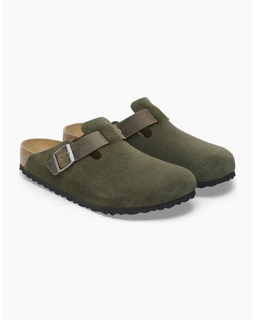 Birkenstock Boston Brown Suede Sandals for men