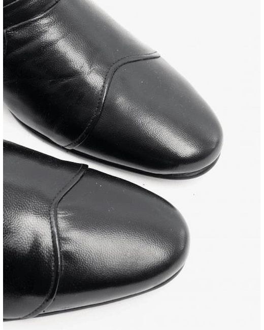 Club Cubano Black Carluccio Leather Cuban Heel Shoes for men