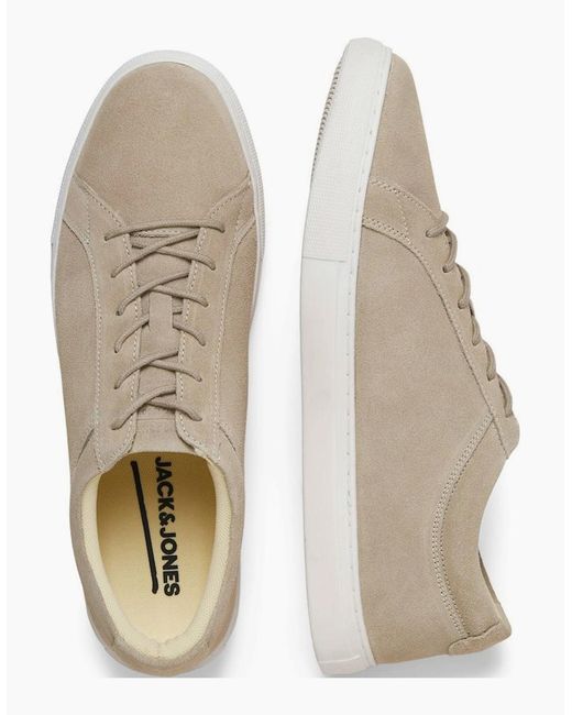 Jack & Jones White Galaxy Suede Trainers for men