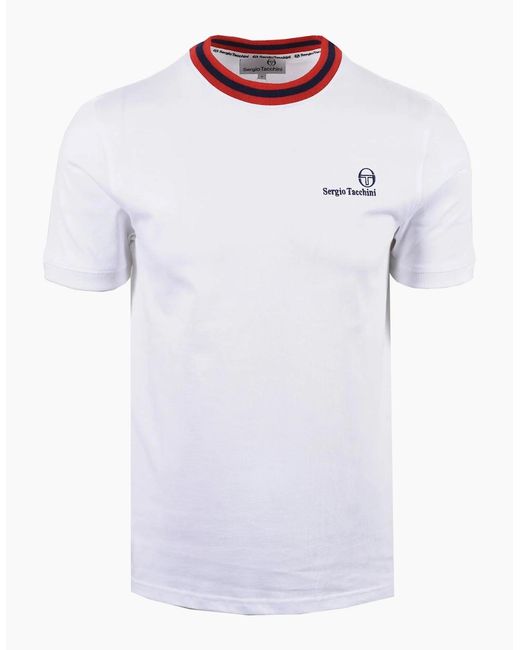 Sergio Tacchini White Rainer Fc T-Shirt/Maritime/Adreneline for men