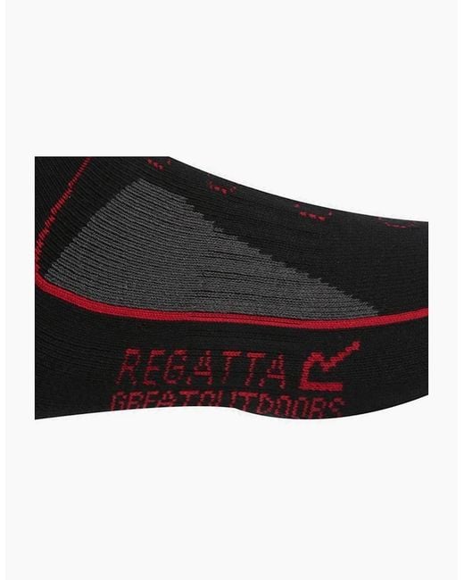 Regatta Black Ladies Samaris Trail Colour Block Ankle Socks (Pack Of 2)