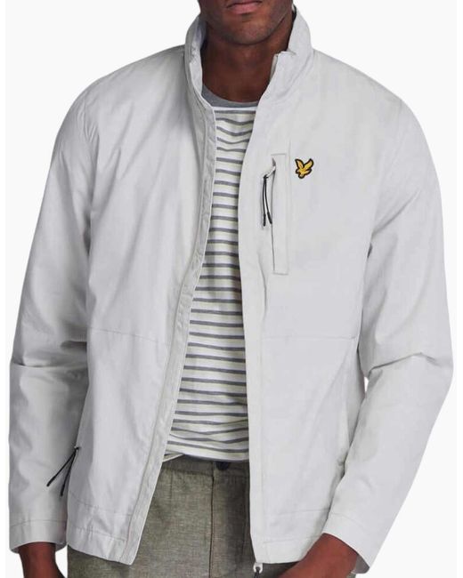 Lyle & Scott Gray Lyle & Scott Jk1220V Funnel Neck Jacket Casual Padded Lightweight Warm Coat for men