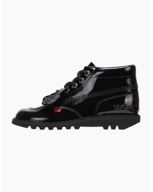 Kickers Black Kick Hi Patent Boots