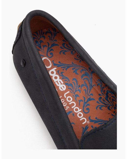 Base London Black London Moss Driver Leather Loafers for men