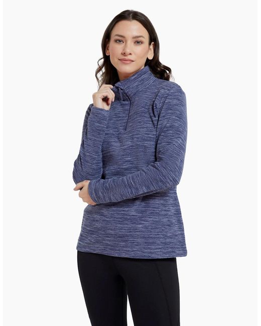 Mountain Warehouse Blue Ladies Snowdon Melange Fleece Top