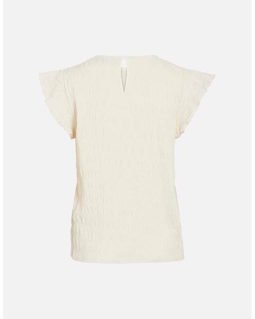 Vila White Raye Short Sleeve Top Birch