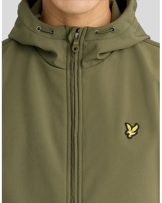 Lyle & Scott Green Fleece Lined Softshell Jacket for men
