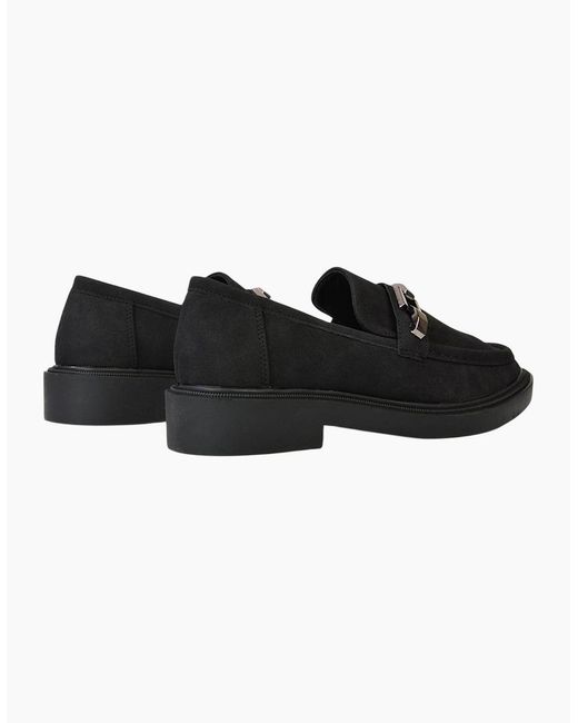 XY London Black Ladies Dakoa Chain Detail Loafers