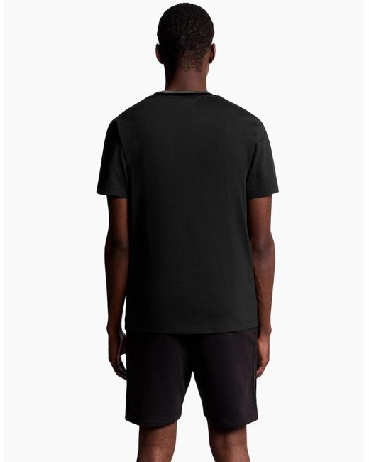 Lyle & Scott Black Lyle & Scott Tape T-Shirt for men