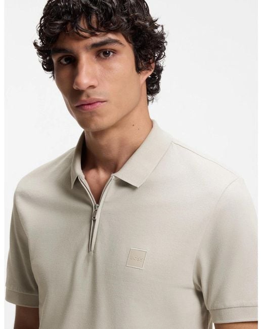 Boss White Boss Passerzip Polo Shirt 070 Open for men