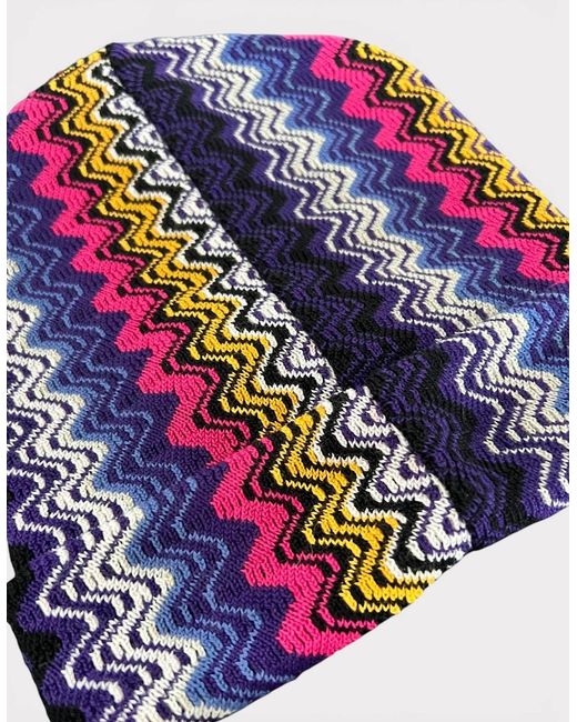 Missoni Blue Zigzag Beanie Multi