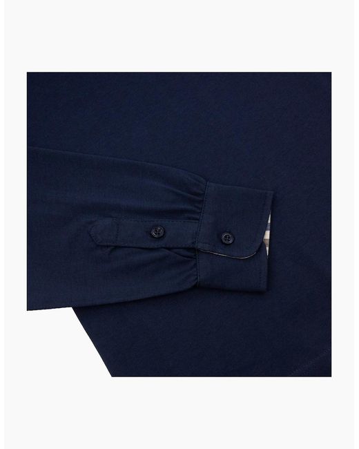 Aquascutum Blue Club Check Collar/S Polo for men