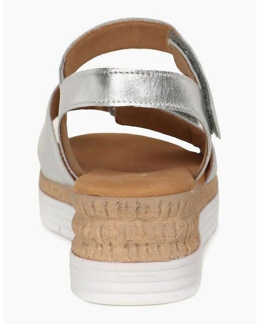 Gabor White Shout Wedge Heel Sandals