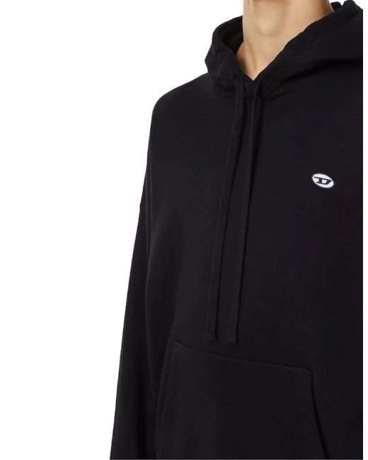 DIESEL Blue Small Logo Hoodie for men