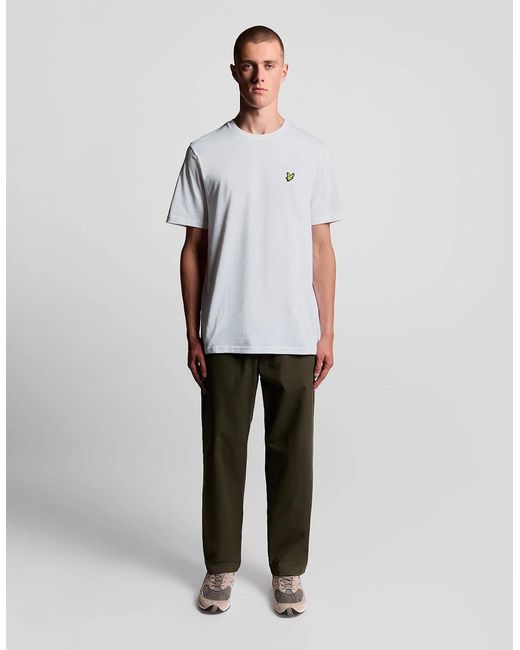 Lyle & Scott White Cotton Crew Neck T-Shirt for men