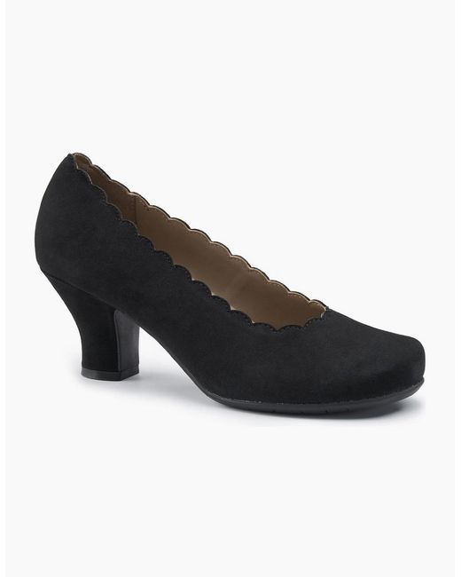 Hotter Black Jive Extra Wide Court Shoes
