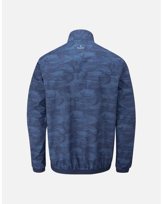 Farah Blue Parker Camouflage Showerproof Jacket for men