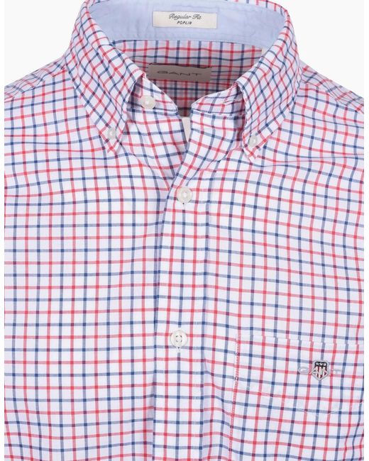 Gant Purple Classic Poplin Long Sleeved Shirt Rose for men