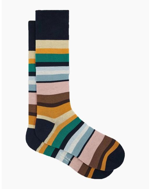 Paul Smith White Marek Stripe Sock Stripe for men