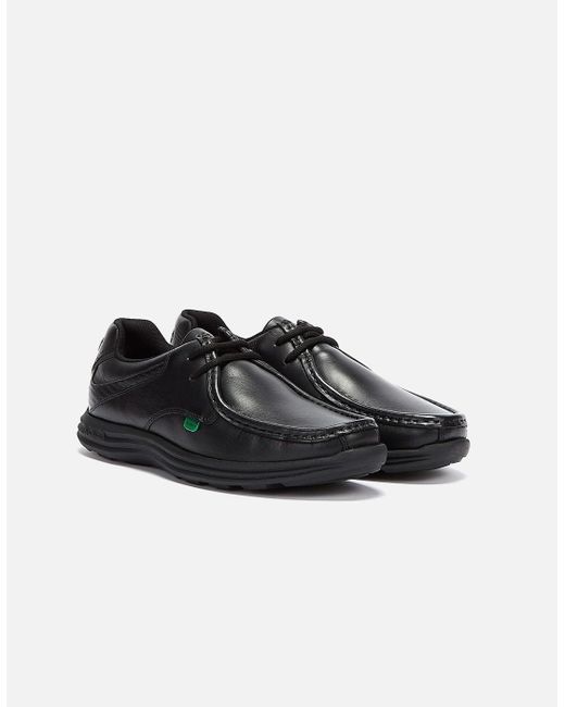 Kickers Black Reasan Lace Leather Shoes for men