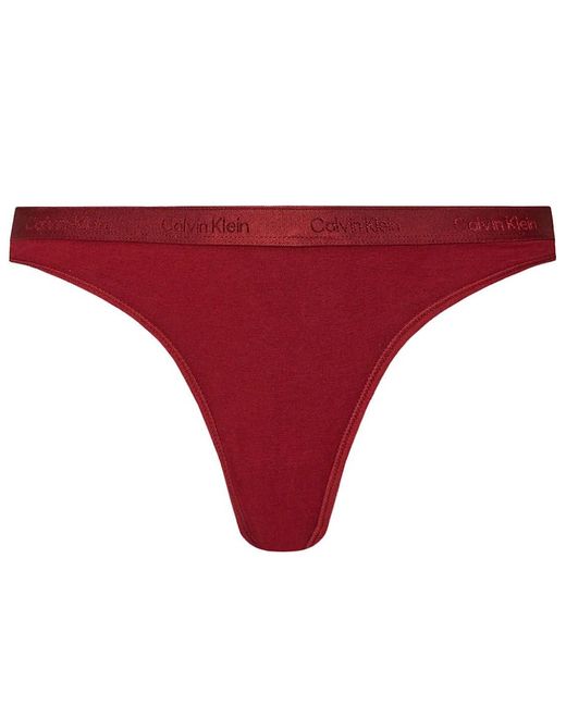 Calvin Klein Red 3-Pack Shiny Logo Thongs, /Cocoon/Syrah