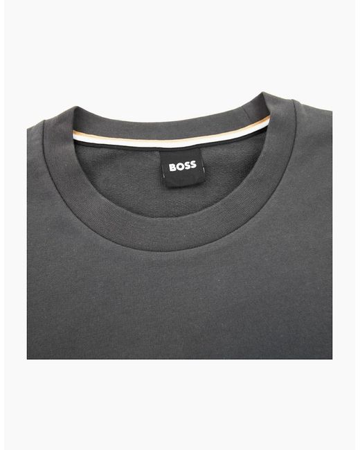 Boss Gray Heritage Embroidered Logo Sweatshirt Dark 022 for men